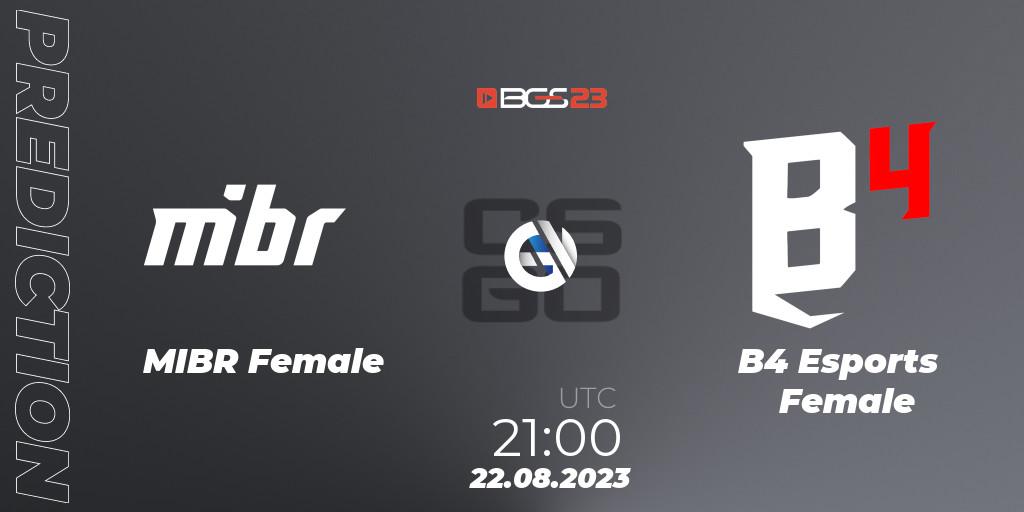MIBR Female contre B4 Esports Female : prédiction de match. 22.08.23. CS2 (CS:GO), BGS Esports 2023 Female: Online Stage