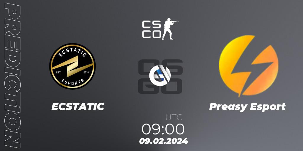 ECSTATIC contre Preasy Esport : prédiction de match. 09.02.24. CS2 (CS:GO), European Pro League Season 13
