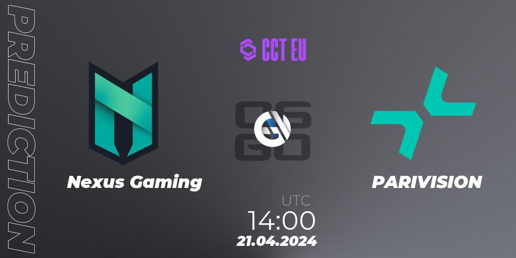Nexus Gaming contre PARIVISION : prédiction de match. 21.04.24. CS2 (CS:GO), CCT Season 2 Europe Series 1