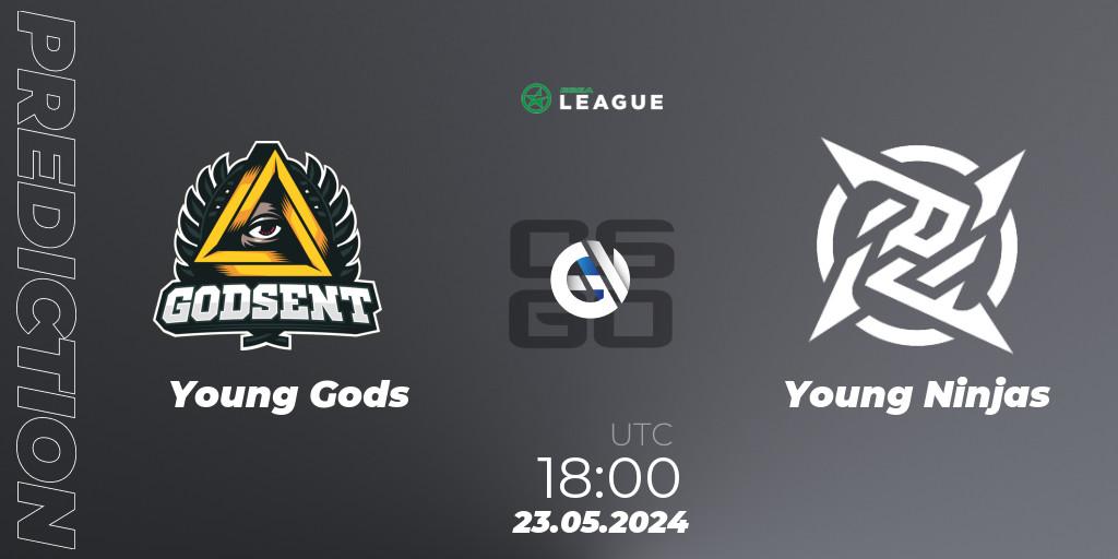 Young Gods contre Young Ninjas : prédiction de match. 23.05.2024 at 18:00. Counter-Strike (CS2), ESEA Season 49: Advanced Division - Europe