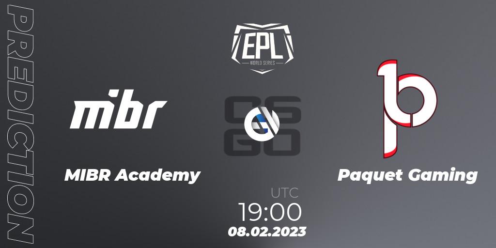 MIBR Academy contre Paquetá Gaming : prédiction de match. 09.02.23. CS2 (CS:GO), EPL World Series: Americas Season 2