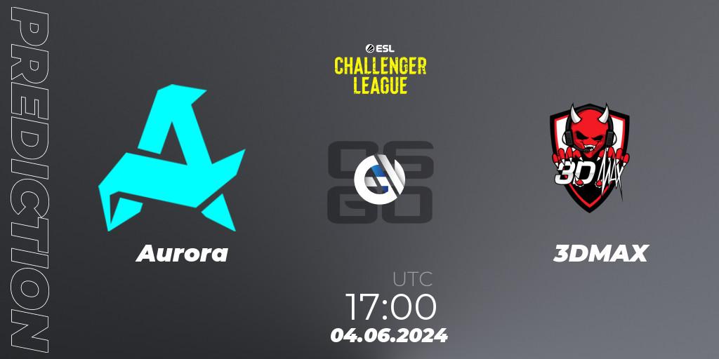Aurora contre 3DMAX : prédiction de match. 04.06.2024 at 17:00. Counter-Strike (CS2), ESL Challenger League Season 47: Europe