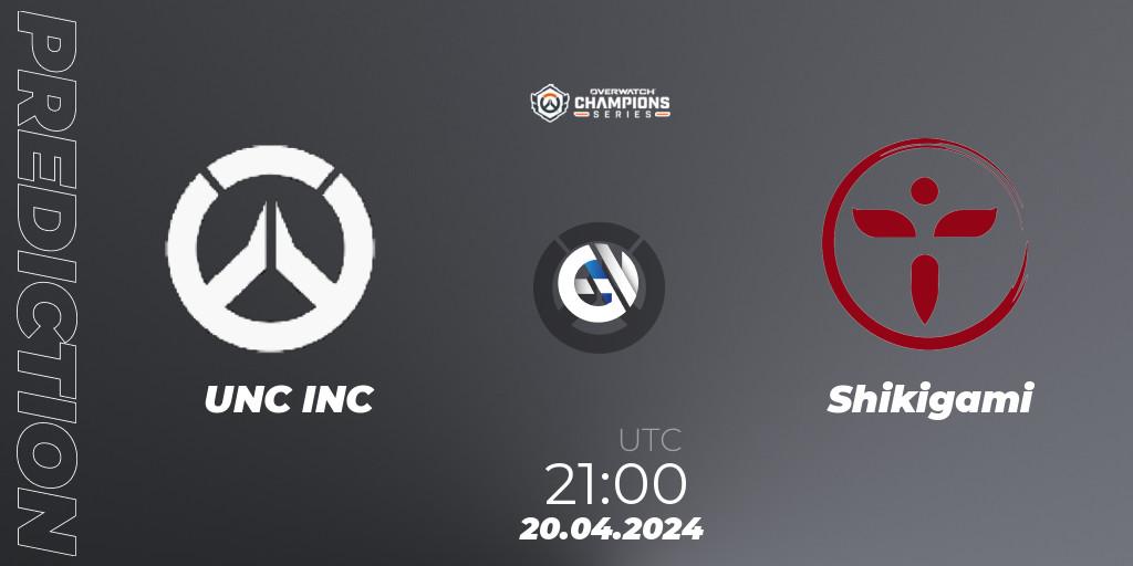 UNC INC contre Shikigami : prédiction de match. 20.04.2024 at 21:00. Overwatch, Overwatch Champions Series 2024 - North America Stage 2 Group Stage