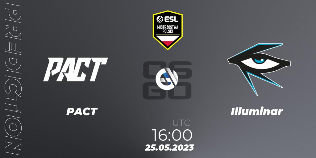 PACT contre Illuminar : prédiction de match. 25.05.2023 at 16:00. Counter-Strike (CS2), ESL Mistrzostwa Polski Spring 2023