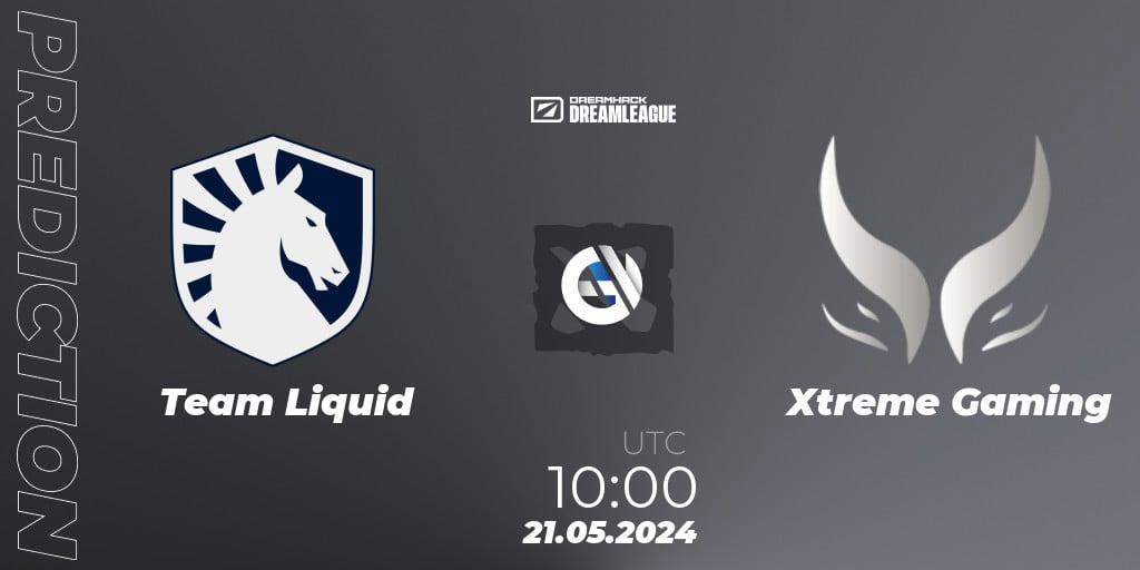 Team Liquid contre Xtreme Gaming : prédiction de match. 21.05.2024 at 10:20. Dota 2, DreamLeague Season 23