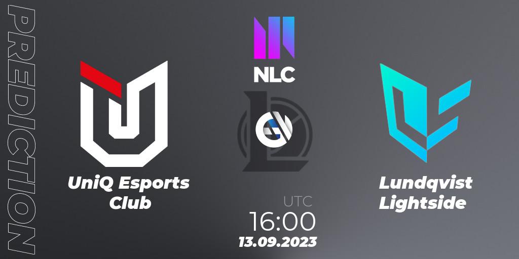 UniQ Esports Club contre Lundqvist Lightside : prédiction de match. 13.09.23. LoL, NLC Division 1 2024 Promotion