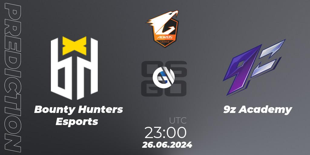 Bounty Hunters Esports contre 9z Academy : prédiction de match. 26.06.2024 at 23:00. Counter-Strike (CS2), Aorus League 2024 Season 1: Brazil