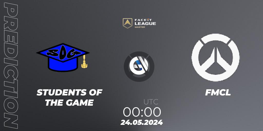 STUDENTS OF THE GAME contre FMCL : prédiction de match. 24.05.2024 at 02:00. Overwatch, FACEIT League Season 1 - NA Master Road to EWC