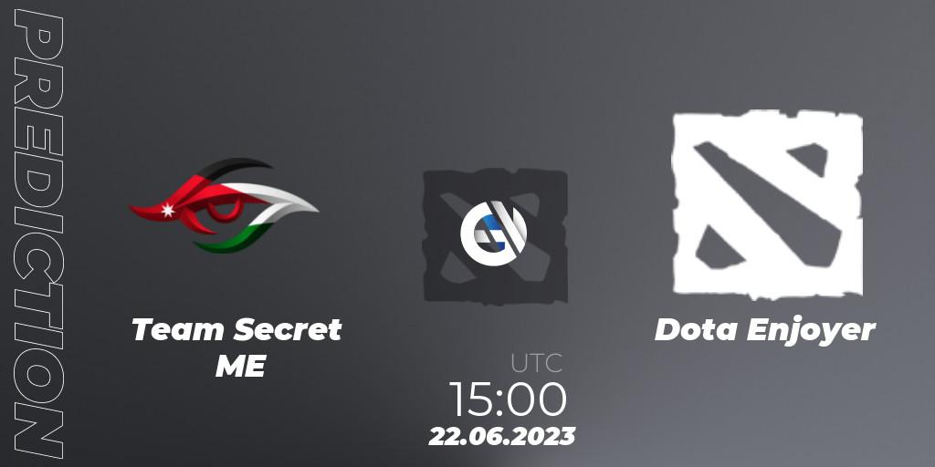Team Secret ME contre Dota Enjoyer : prédiction de match. 22.06.2023 at 15:00. Dota 2, Riyadh Masters 2023 MENA Qualifier