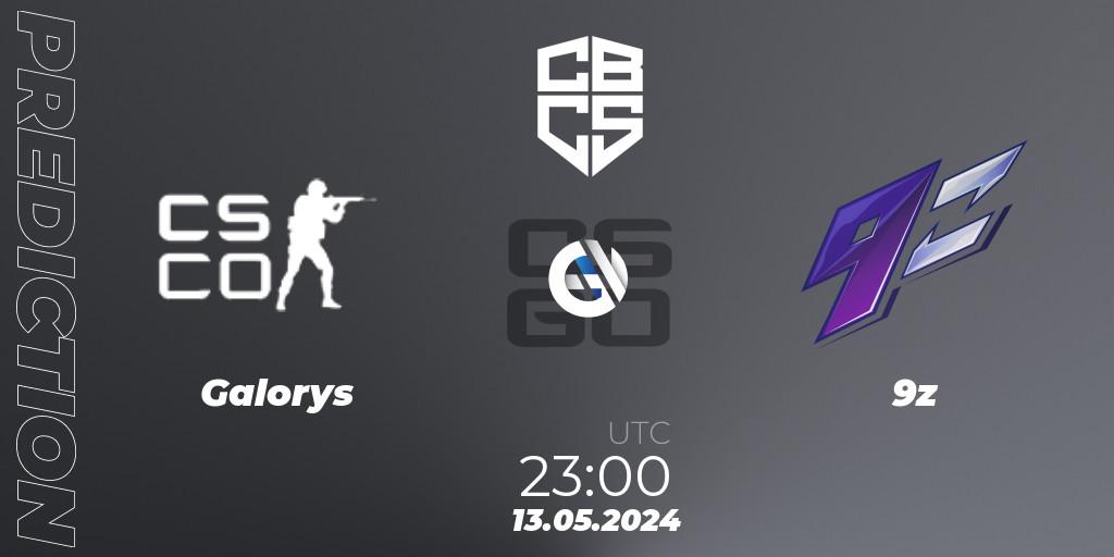 Galorys contre 9z : prédiction de match. 13.05.2024 at 22:50. Counter-Strike (CS2), CBCS Season 4