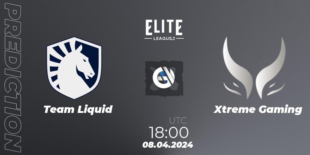 Team Liquid contre Xtreme Gaming : prédiction de match. 08.04.24. Dota 2, Elite League: Round-Robin Stage