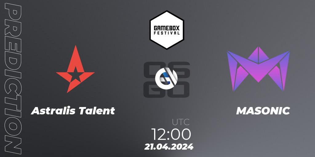 Astralis Talent contre MASONIC : prédiction de match. 21.04.24. CS2 (CS:GO), Gamebox 2024