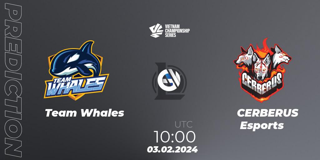 Team Whales contre CERBERUS Esports : prédiction de match. 03.02.24. LoL, VCS Dawn 2024 - Group Stage