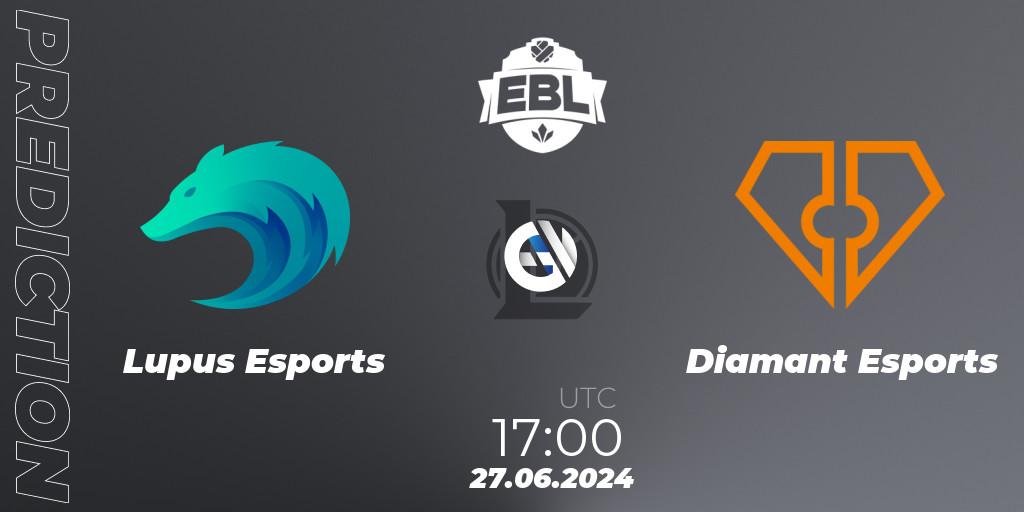 Lupus Esports contre Diamant Esports : prédiction de match. 27.06.2024 at 17:00. LoL, Esports Balkan League Season 15