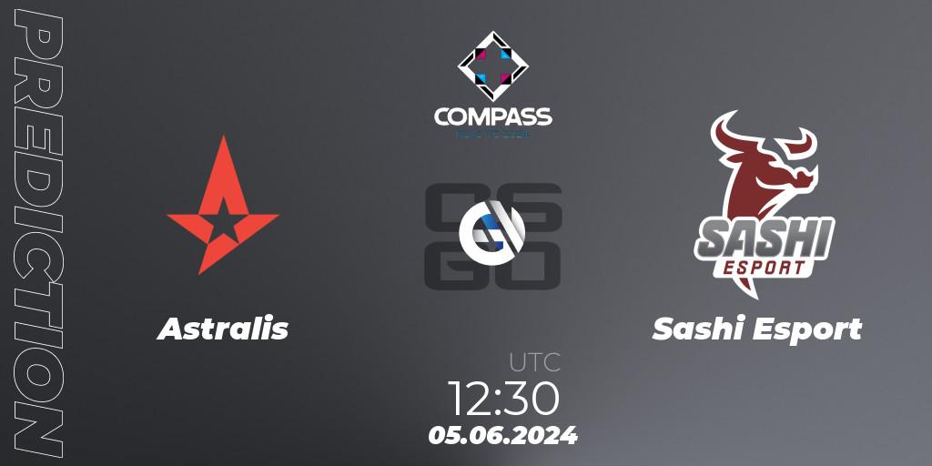 Astralis contre Sashi Esport : prédiction de match. 05.06.2024 at 13:30. Counter-Strike (CS2), YaLLa Compass 2024