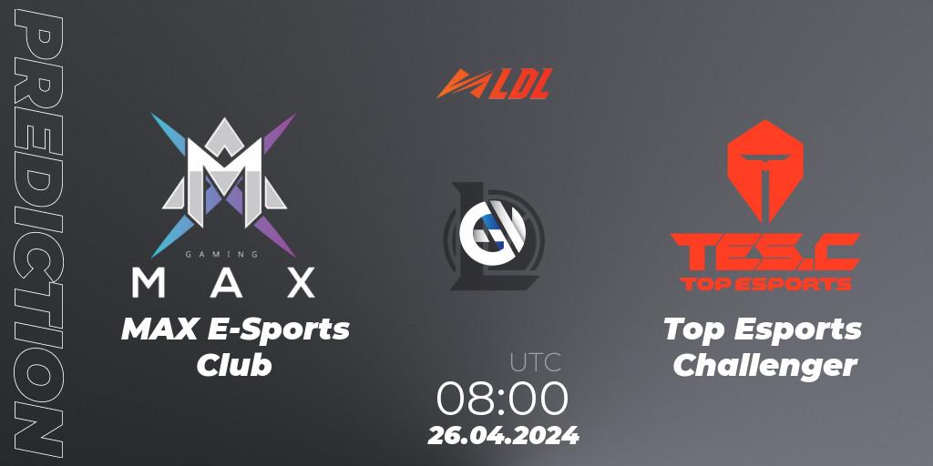 MAX E-Sports Club contre Top Esports Challenger : prédiction de match. 26.04.24. LoL, LDL 2024 - Stage 2