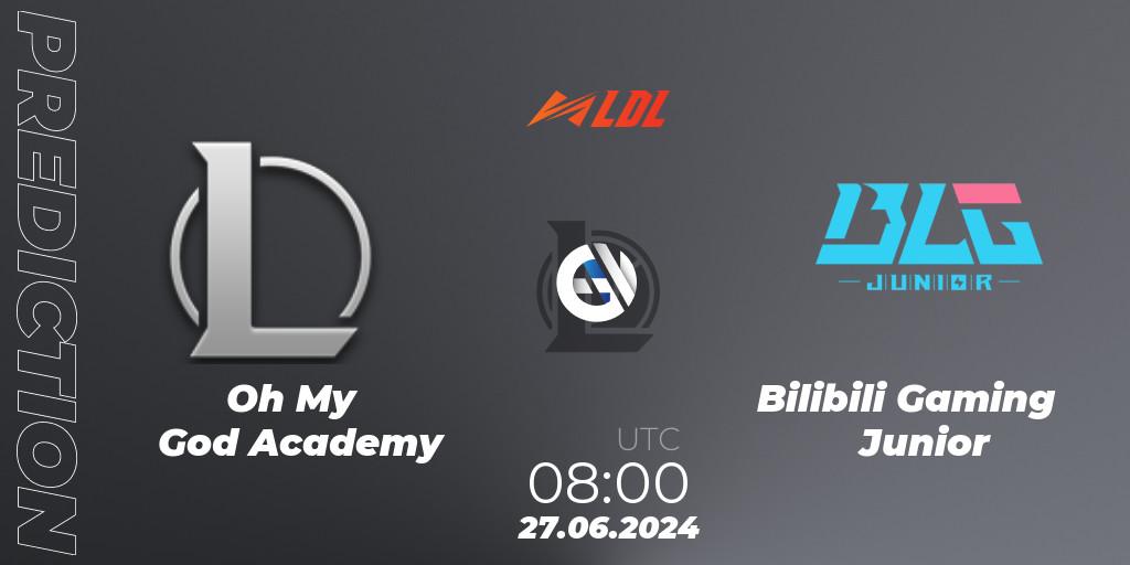Oh My God Academy contre Bilibili Gaming Junior : prédiction de match. 27.06.2024 at 08:00. LoL, LDL 2024 - Stage 3