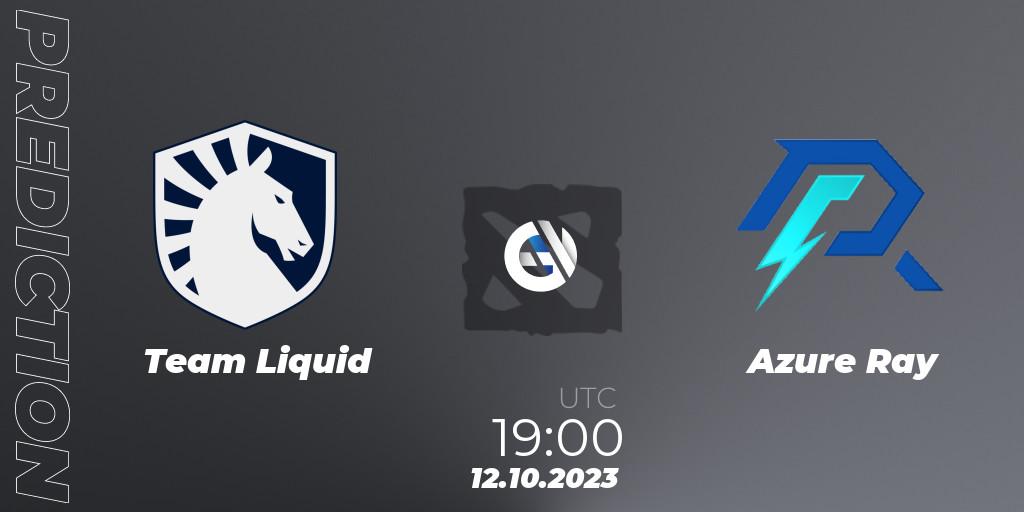 Team Liquid contre Azure Ray : prédiction de match. 12.10.23. Dota 2, The International 2023 - Group Stage