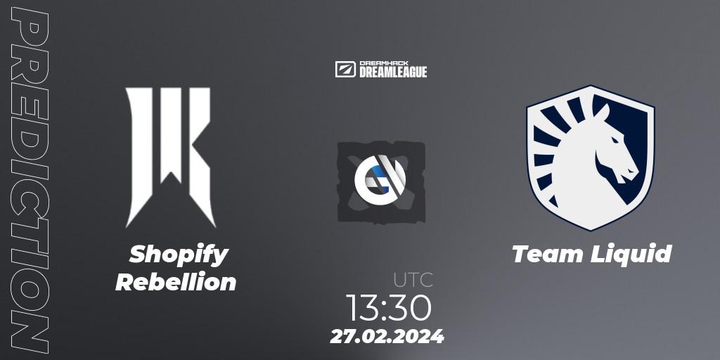 Shopify Rebellion contre Team Liquid : prédiction de match. 27.02.24. Dota 2, DreamLeague Season 22