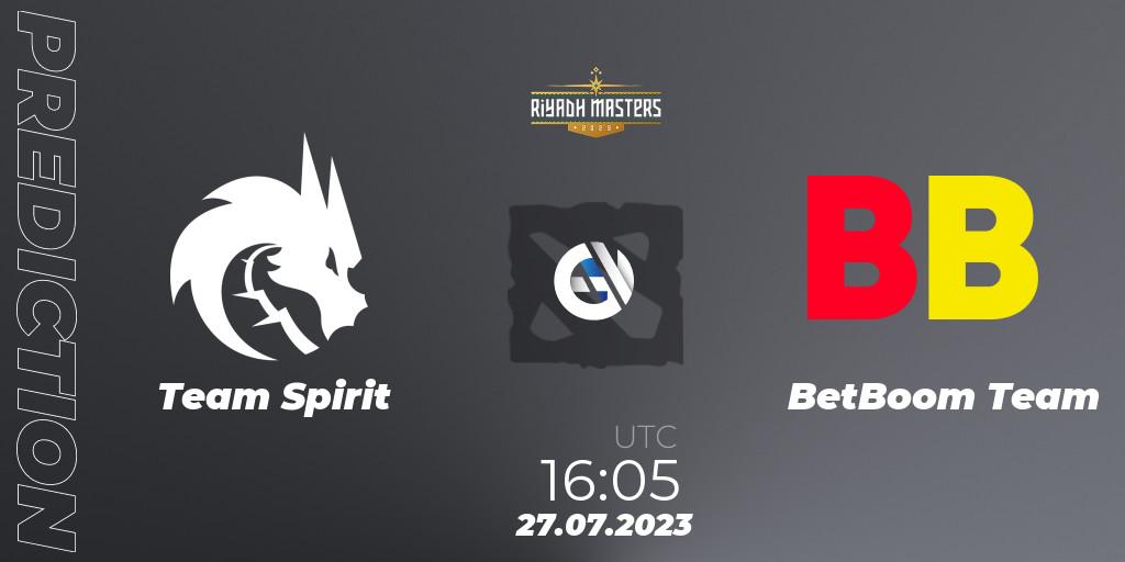 Team Spirit contre BetBoom Team : prédiction de match. 27.07.2023 at 17:08. Dota 2, Riyadh Masters 2023