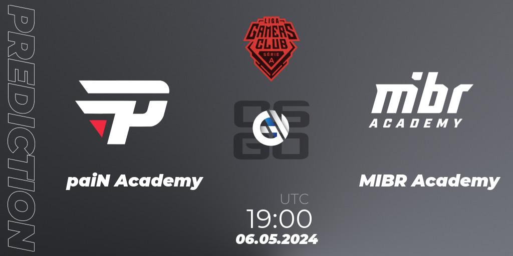 paiN Academy contre MIBR Academy : prédiction de match. 06.05.2024 at 19:00. Counter-Strike (CS2), Gamers Club Liga Série A: April 2024
