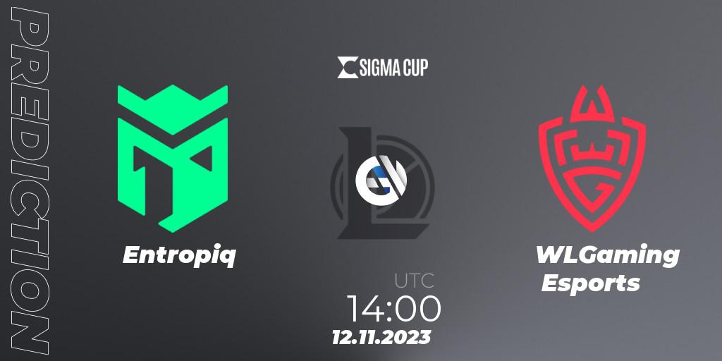 Entropiq contre WLGaming Esports : prédiction de match. 12.11.2023 at 14:00. LoL, Sigma Cup 2023