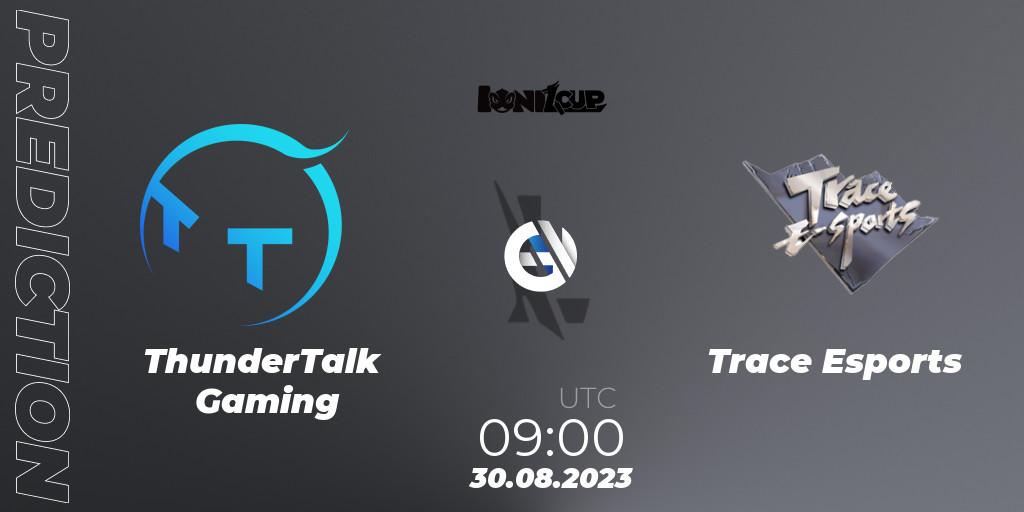 ThunderTalk Gaming contre Trace Esports : prédiction de match. 30.08.2023 at 09:00. Wild Rift, Ionia Cup 2023 - WRL CN Qualifiers