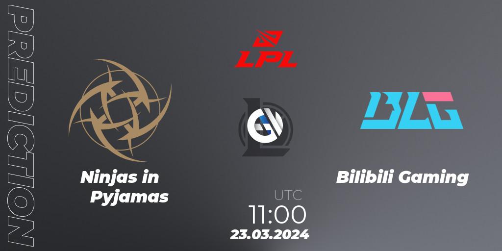 Ninjas in Pyjamas contre Bilibili Gaming : prédiction de match. 23.03.24. LoL, LPL Spring 2024 - Group Stage
