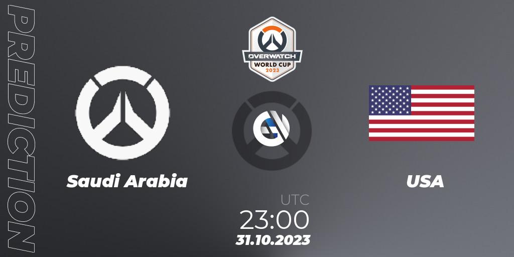 Saudi Arabia contre USA : prédiction de match. 31.10.23. Overwatch, Overwatch World Cup 2023