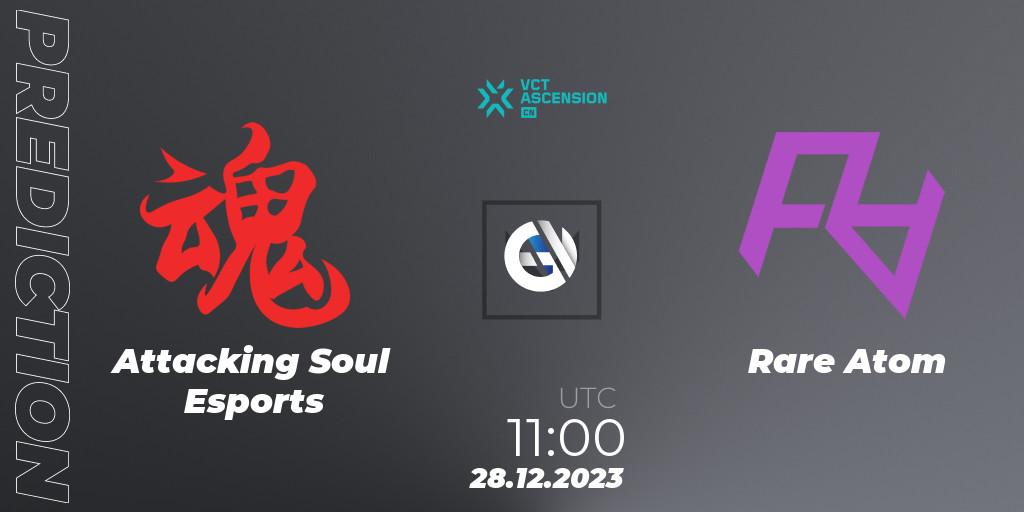 Attacking Soul Esports contre Rare Atom : prédiction de match. 28.12.23. VALORANT, VALORANT China Ascension 2023