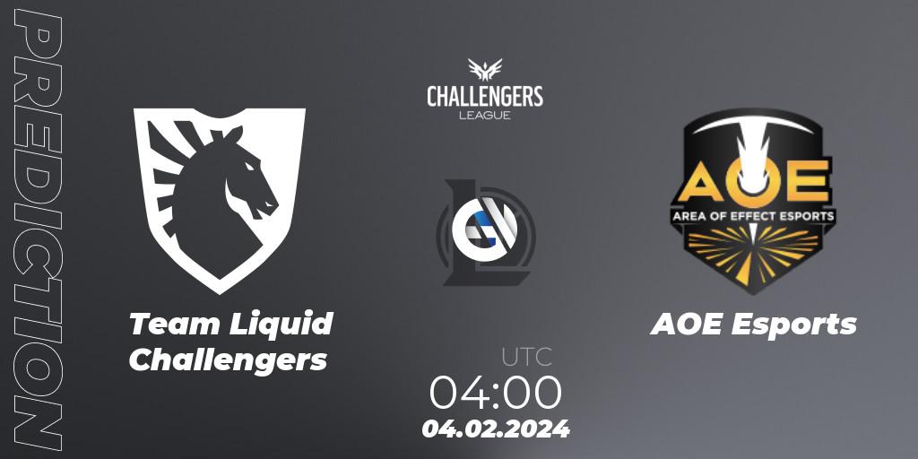Team Liquid Challengers contre AOE Esports : prédiction de match. 04.02.24. LoL, NACL 2024 Spring - Group Stage