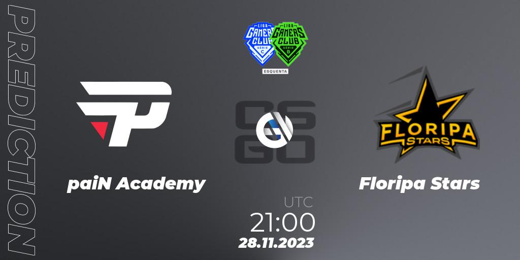 paiN Academy contre Floripa Stars : prédiction de match. 28.11.2023 at 21:00. Counter-Strike (CS2), Gamers Club Liga Série B&C: Esquenta