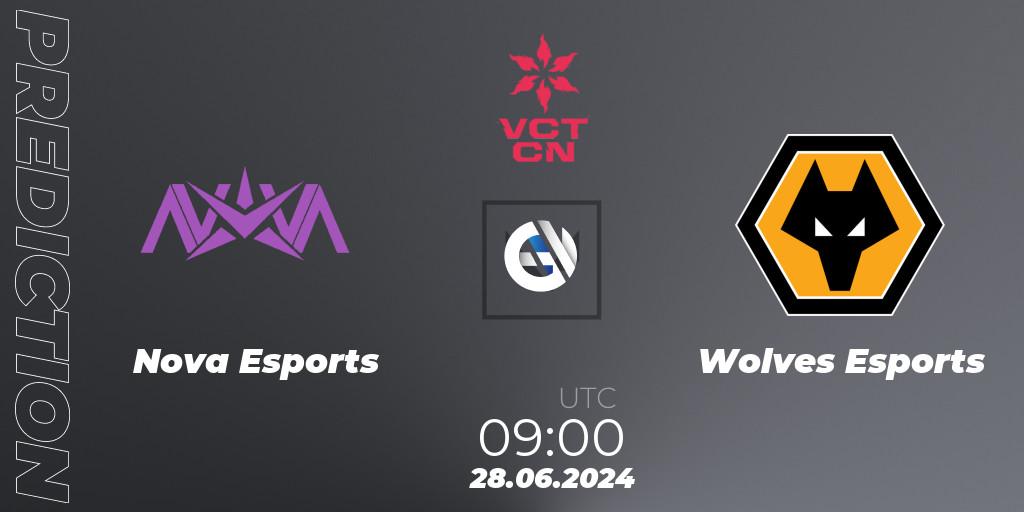 Nova Esports contre Wolves Esports : prédiction de match. 28.06.2024 at 09:00. VALORANT, VALORANT Champions Tour China 2024: Stage 2 - Group Stage