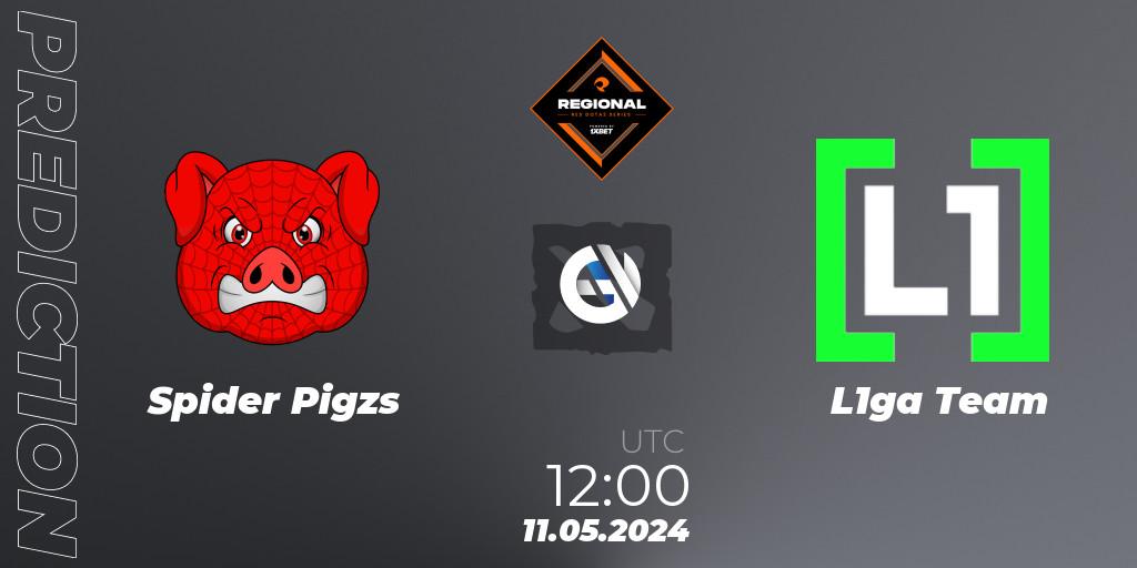 Spider Pigzs contre L1ga Team : prédiction de match. 11.05.2024 at 12:00. Dota 2, RES Regional Series: EU #2