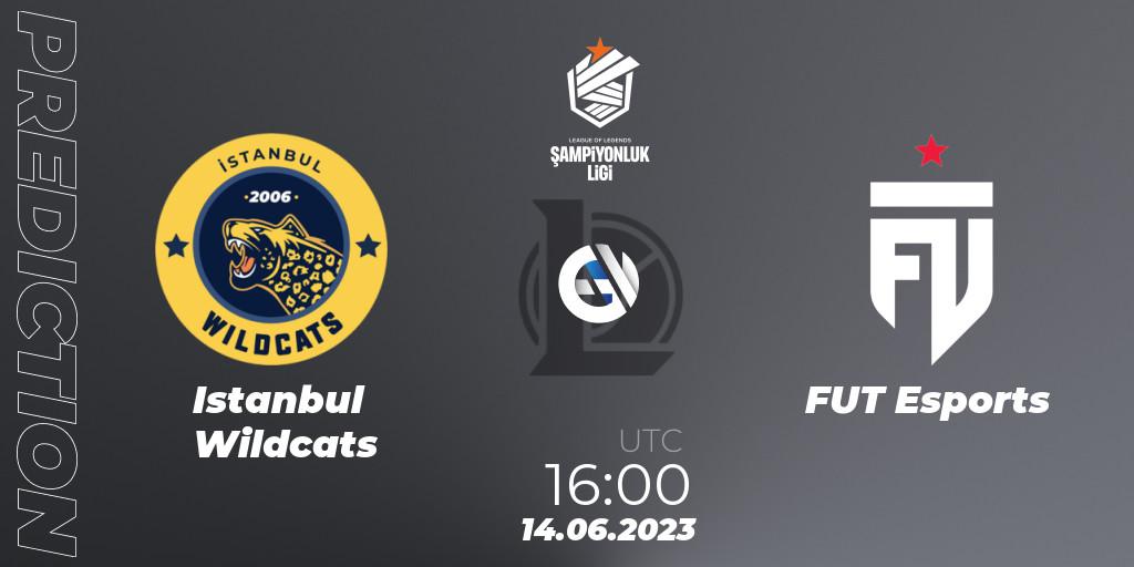 Istanbul Wildcats contre FUT Esports : prédiction de match. 14.06.2023 at 16:00. LoL, TCL Summer 2023 - Group Stage