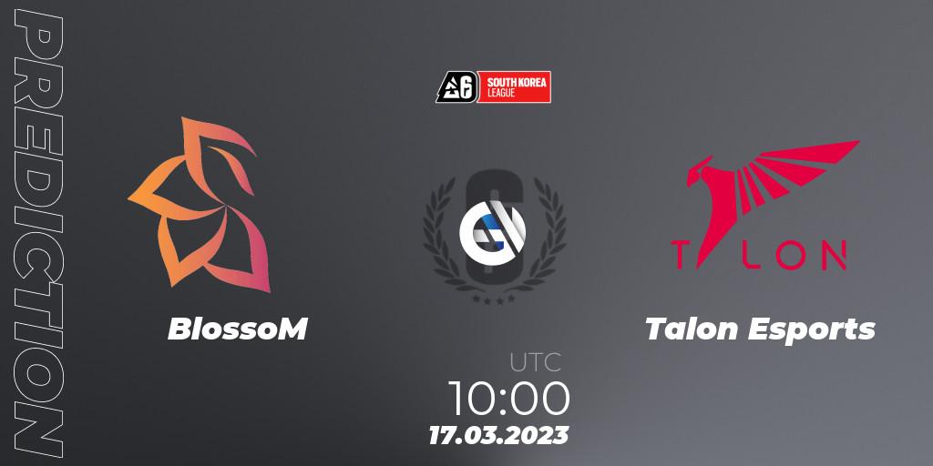 BlossoM contre Talon Esports : prédiction de match. 17.03.2023 at 10:00. Rainbow Six, South Korea League 2023 - Stage 1