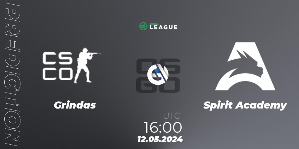 Grindas contre Spirit Academy : prédiction de match. 12.05.2024 at 16:00. Counter-Strike (CS2), ESEA Season 49: Advanced Division - Europe