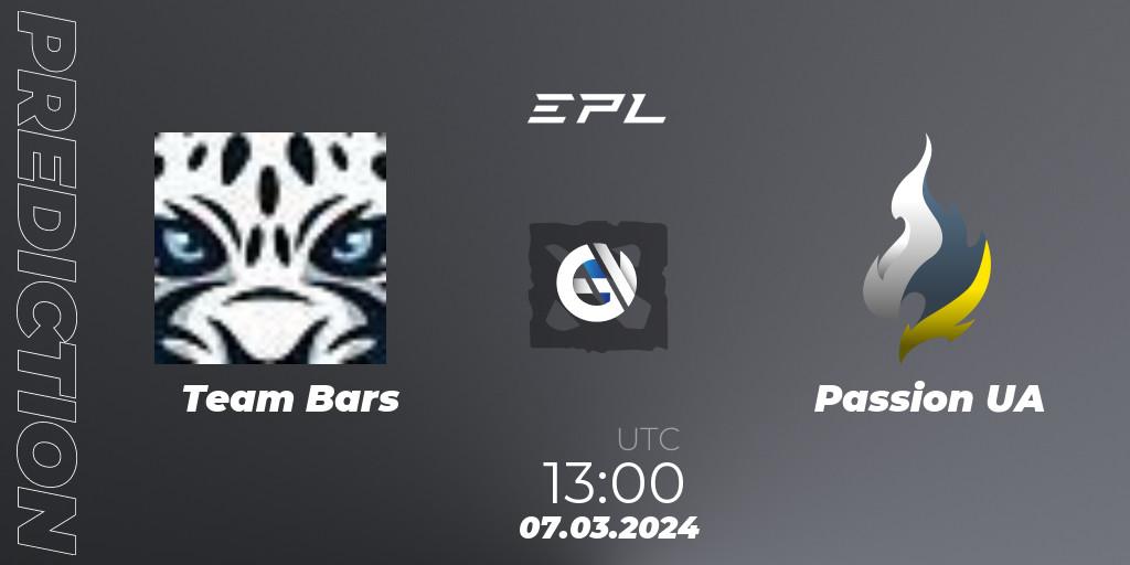 Team Bars contre Passion UA : prédiction de match. 07.03.24. Dota 2, European Pro League Season 17: Division 2