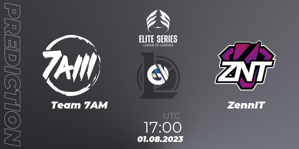 Team 7AM contre ZennIT : prédiction de match. 01.08.2023 at 17:00. LoL, Elite Series Summer 2023