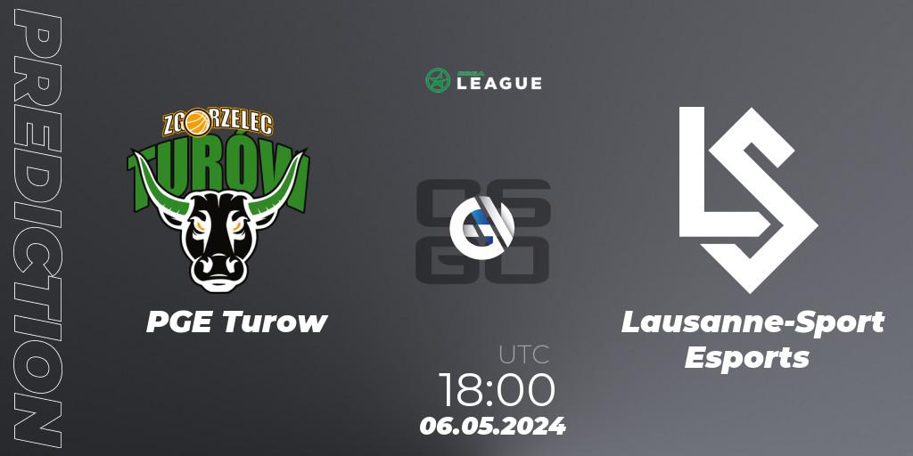 PGE Turow contre Lausanne-Sport Esports : prédiction de match. 14.05.2024 at 16:00. Counter-Strike (CS2), ESEA Season 49: Advanced Division - Europe