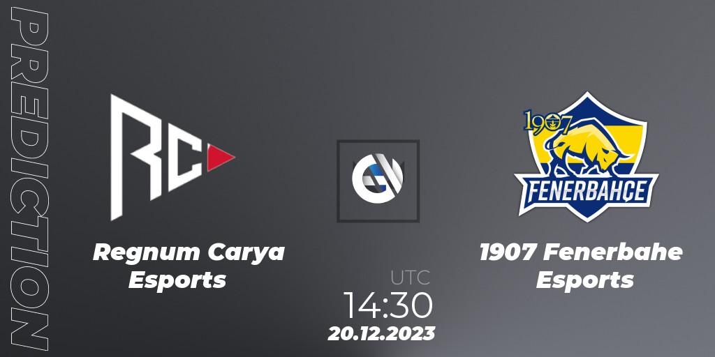 Regnum Carya Esports contre 1907 Fenerbahçe Esports : prédiction de match. 20.12.2023 at 14:30. VALORANT, Open Fire All Stars 2023