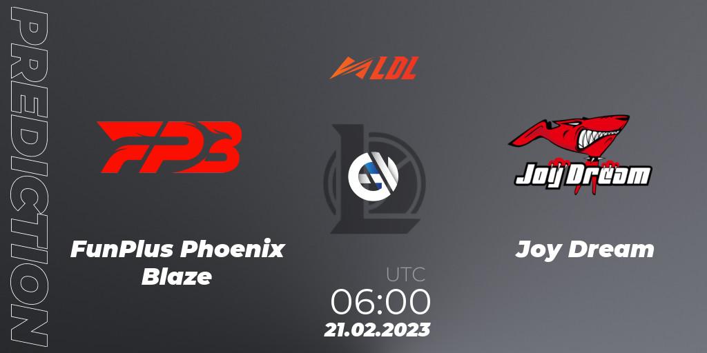 FunPlus Phoenix Blaze contre Joy Dream : prédiction de match. 21.02.2023 at 06:00. LoL, LDL 2023 - Regular Season