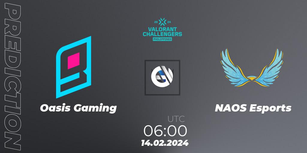 Oasis Gaming contre NAOS Esports : prédiction de match. 14.02.24. VALORANT, VALORANT Challengers 2024 Philippines: Split 1