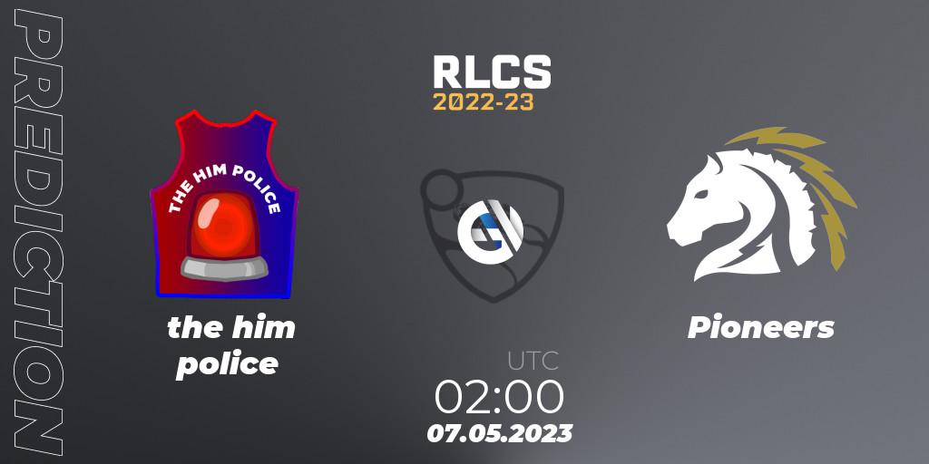 the him police contre Pioneers : prédiction de match. 07.05.2023 at 02:00. Rocket League, RLCS 2022-23 - Spring: Oceania Regional 1 - Spring Open