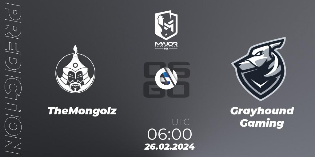 TheMongolz contre Grayhound Gaming : prédiction de match. 26.02.24. CS2 (CS:GO), PGL CS2 Major Copenhagen 2024 Asia RMR