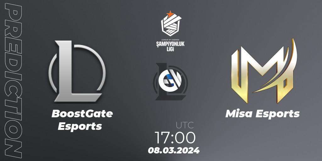 BoostGate Esports contre Misa Esports : prédiction de match. 08.03.2024 at 17:00. LoL, TCL Winter 2024