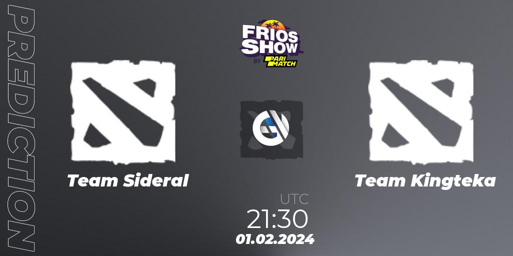 Team Sideral contre Team Kingteka : prédiction de match. 01.02.2024 at 21:30. Dota 2, Frios Show 2