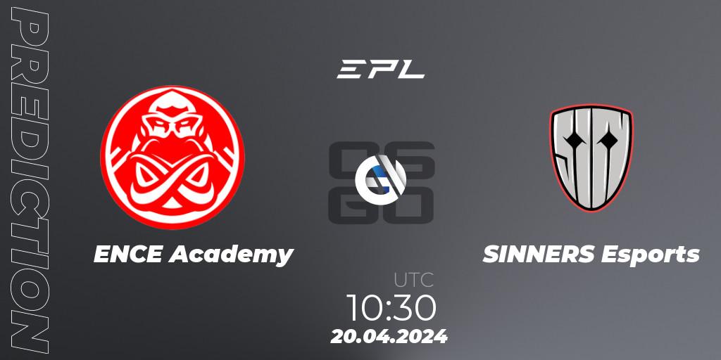 ENCE Academy contre SINNERS Esports : prédiction de match. 20.04.24. CS2 (CS:GO), European Pro League Season 15