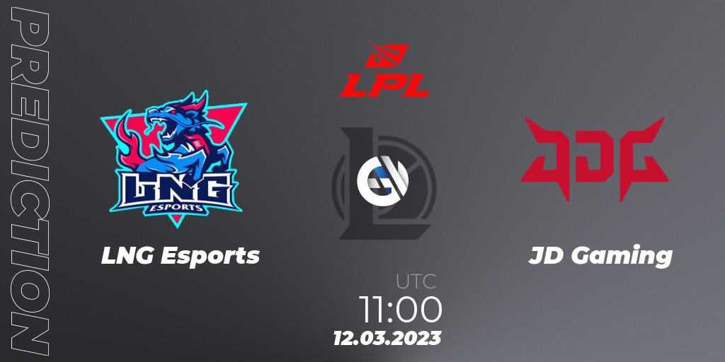 LNG Esports contre JD Gaming : prédiction de match. 12.03.2023 at 11:30. LoL, LPL Spring 2023 - Group Stage