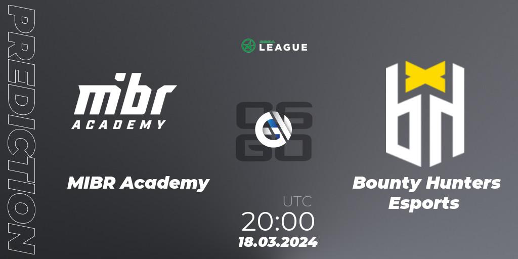 MIBR Academy contre Bounty Hunters Esports : prédiction de match. 18.03.2024 at 20:00. Counter-Strike (CS2), ESEA Season 48: Open Division - South America